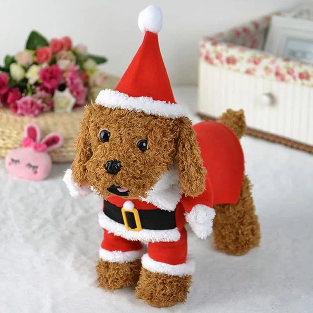 Pet Christmas Costumes Dog Cat Christmas Santa Suit Pet Cosplay Costumes,M