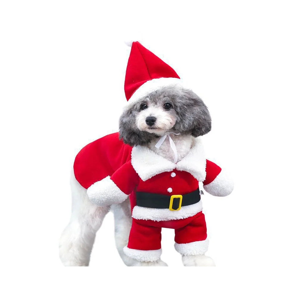 Pet Christmas Costumes Dog Cat Christmas Santa Suit Pet Cosplay Costumes,M