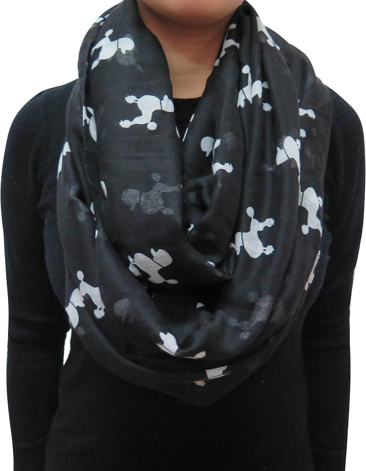 Poodle Dog Print Women'S Infinity Scarf Lightweight