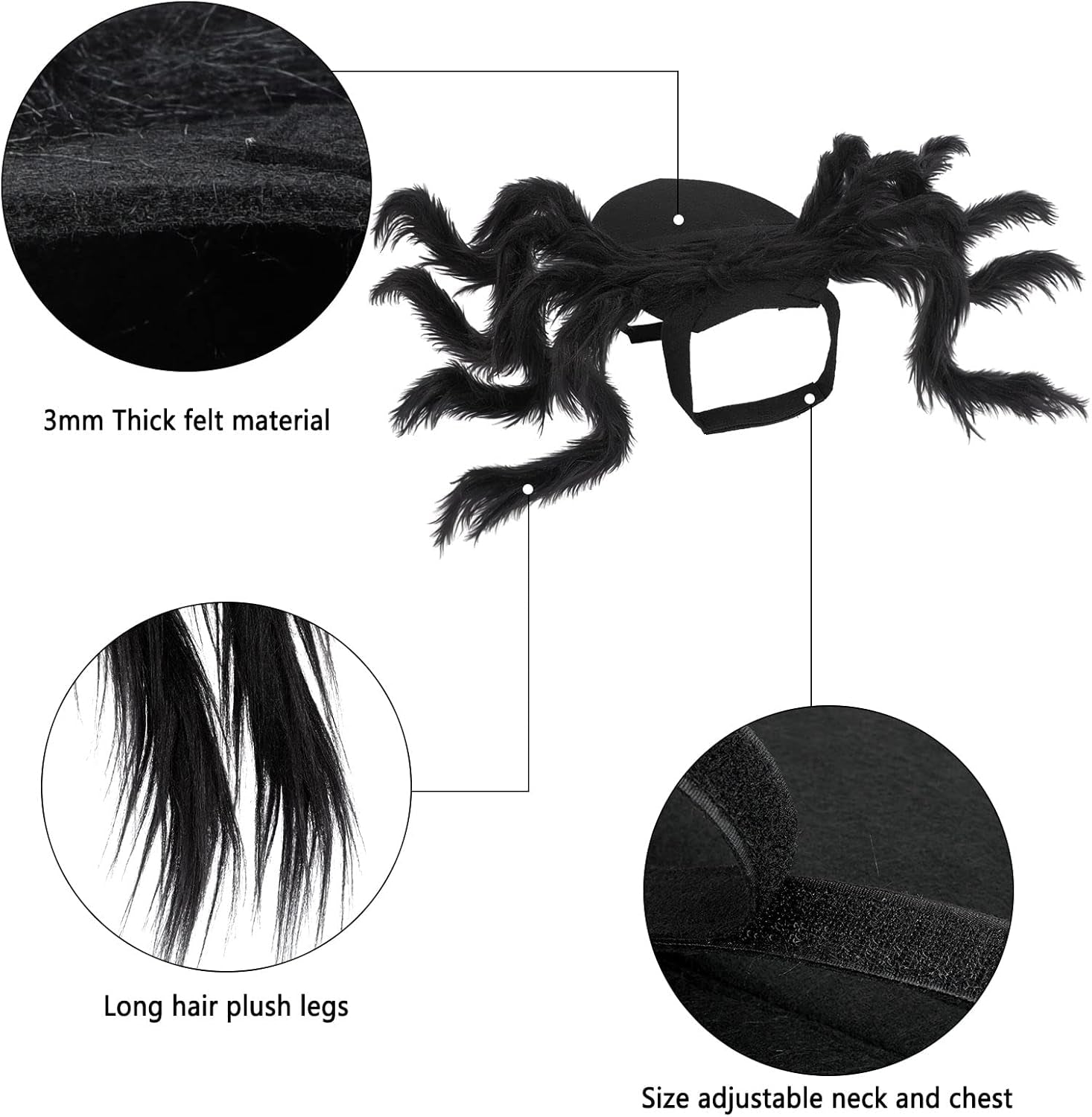 Halloween Pet Costume Spider Cosplay Apparel Dog Cat Spider Costume for Party Costume for Small Medium Dog Costume,Large