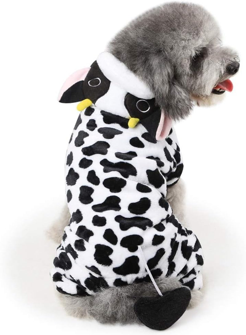 Pet Costume Dog Halloween Suit Dog Milk Cow Costume Dog Jumpsuit Pet Puppy Supplies - Size XS