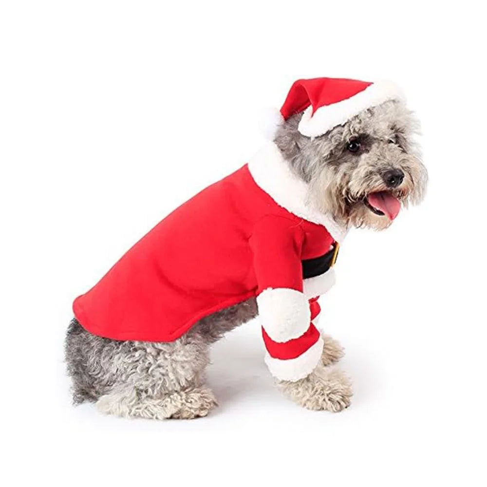 Pet Christmas Costumes Dog Cat Christmas Santa Suit Pet Cosplay Costumes,M