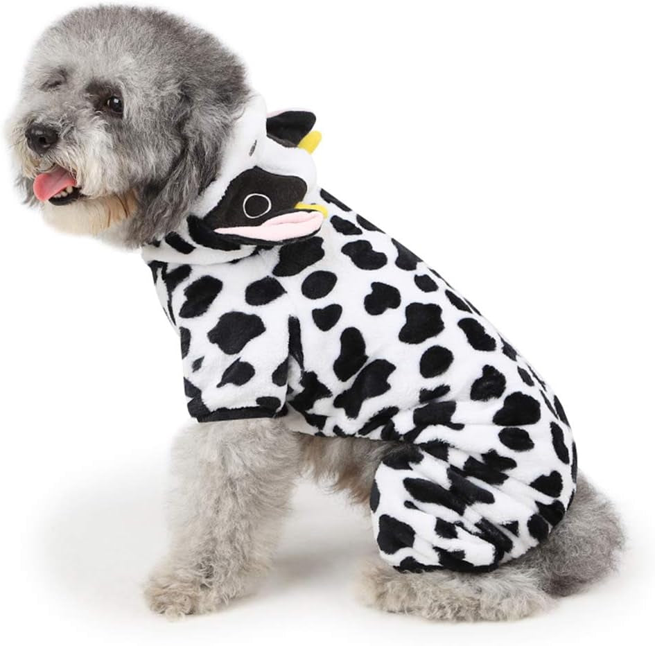 Pet Costume Dog Halloween Suit Dog Milk Cow Costume Dog Jumpsuit Pet Puppy Supplies - Size XS