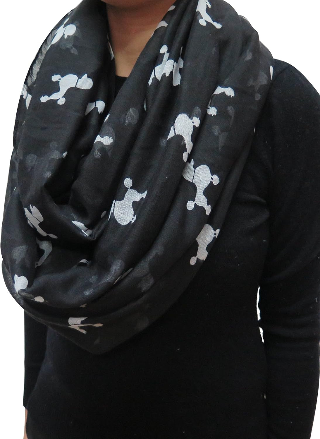 Poodle Dog Print Women'S Infinity Scarf Lightweight