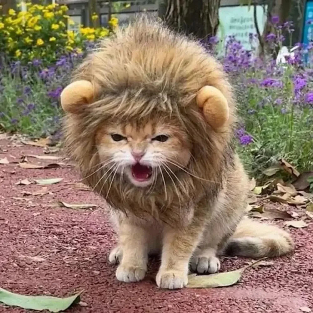 Decorative Pet Hat Soft Lightweight Lion-Style Hats Breathable Pet Hood Adorable Pet Photography Props Cat Costume Cosplay