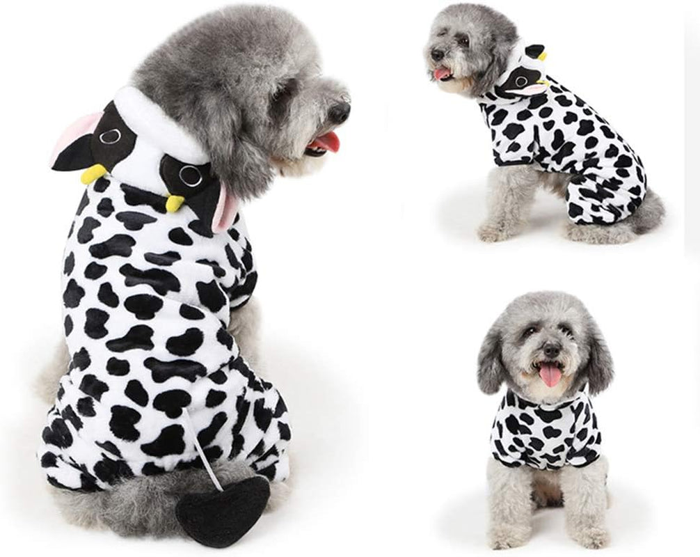 Pet Costume Dog Halloween Suit Dog Milk Cow Costume Dog Jumpsuit Pet Puppy Supplies - Size XS