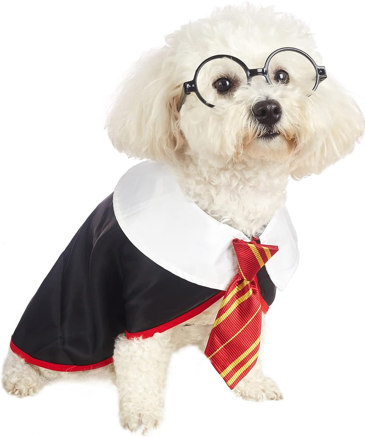 Pet Halloween Dog Shirts Funny Cat Wizard Costume Cute Apparel Soft Clothes with Glasses (X-Large,Neck:21")